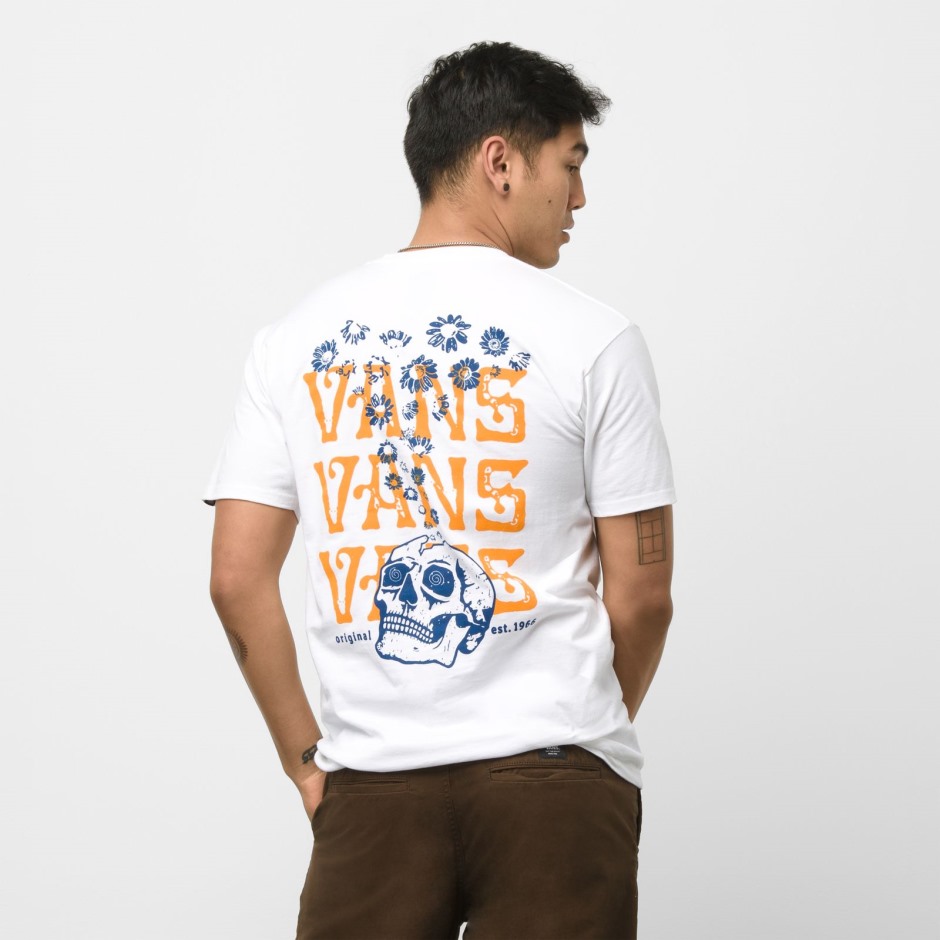 Vans Og Skull Trip חולצת טריקו לבנה