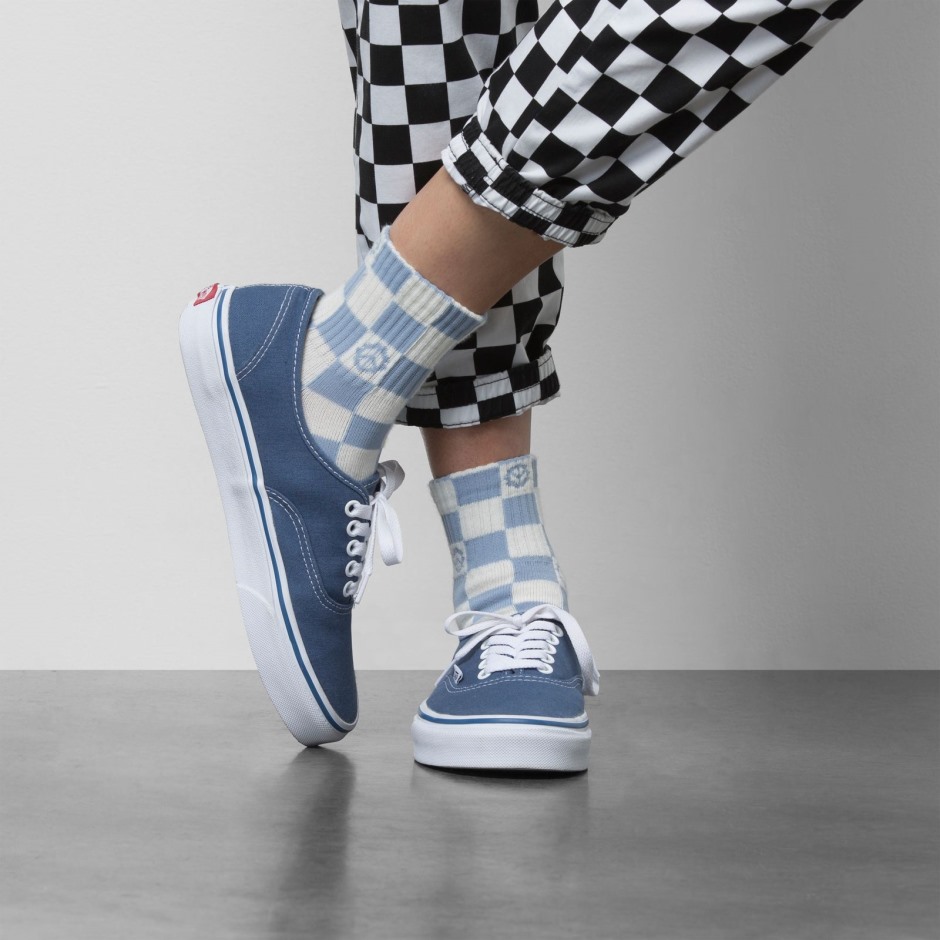 Vans Peace Check חצי צוות גרב 6.5-10 Ashley Blue