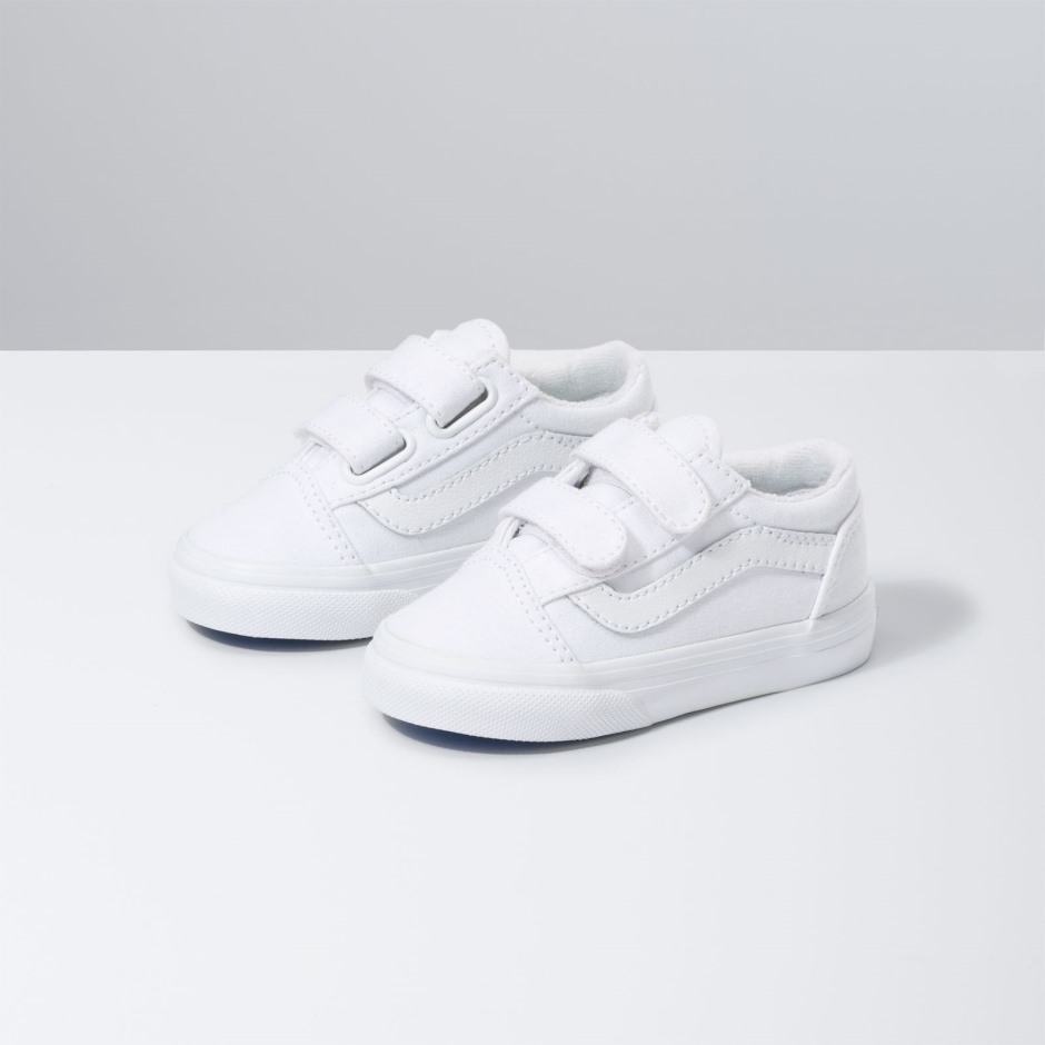 Vans Toddler Old School V אמיתי לבן-אמת לבן