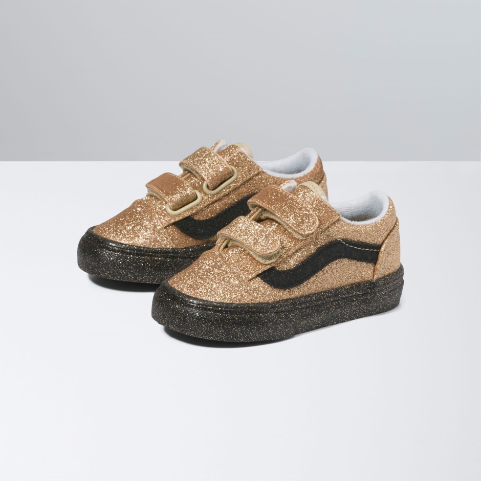 Vans מסיבת פעוטות נצנצים Old School V Black-gold