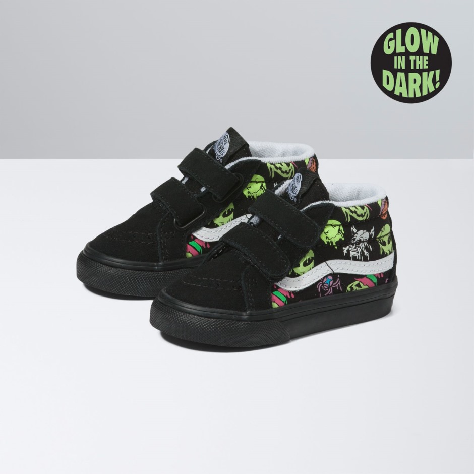 Vans פעוט טריפי טפטוף זוהר Sk8-mid Resution V שחור