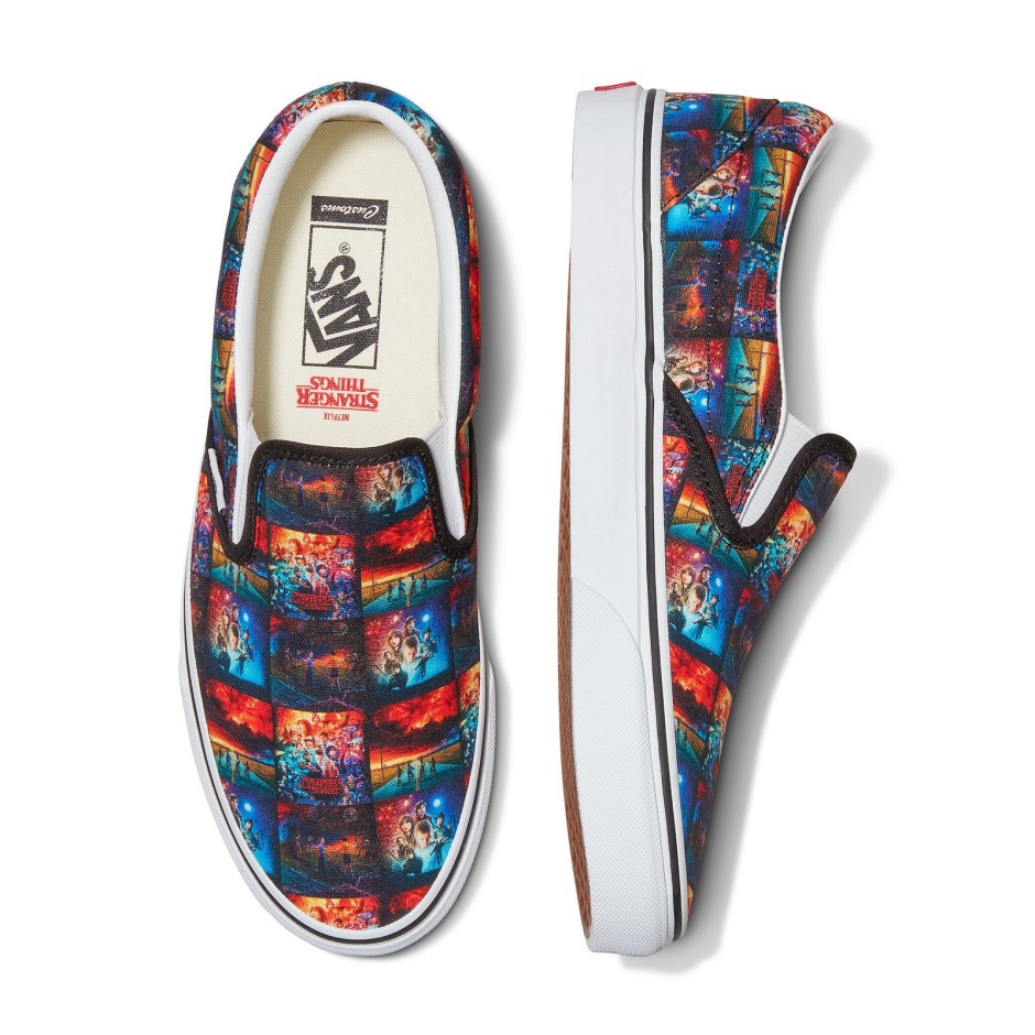 ואן X Stranger Things מכס פוסטר אמנות Slip-on