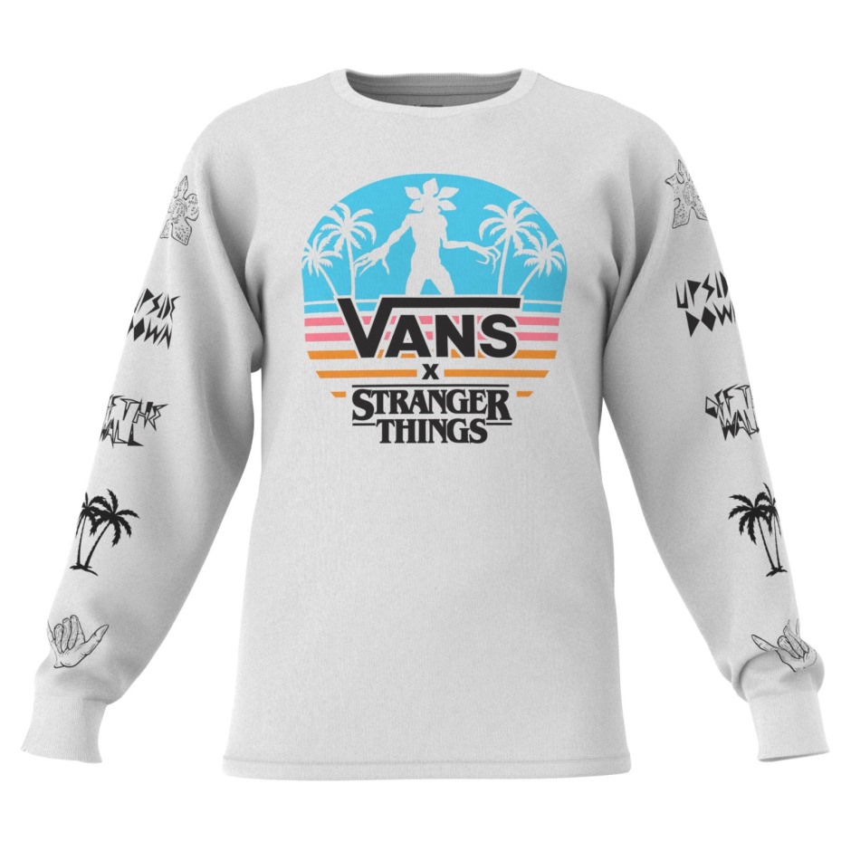 Vans X Stranger Things Demogorgon Paradise חולצה לבנה