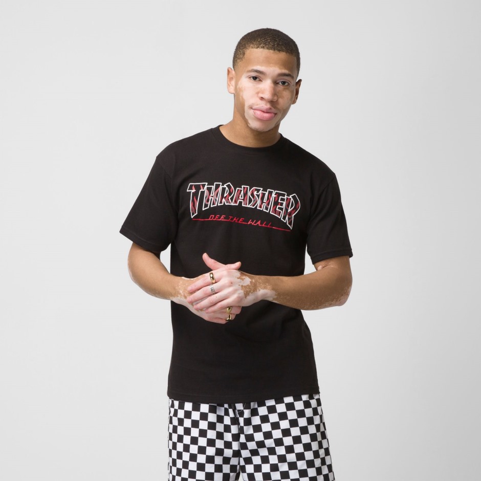 Vans X Thrasher Off The Wall טי שחור