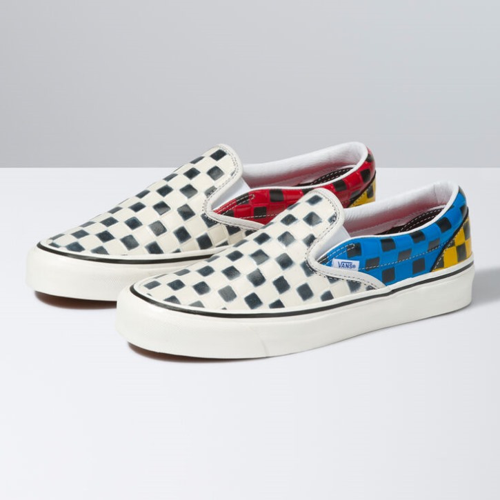 Vans Anaheim Factory Leather Check Classic Slip-on 98 Dx Leather Check-multi