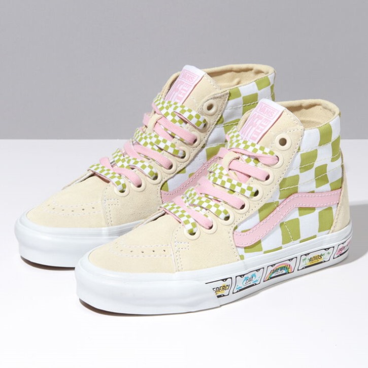 Vans Em On Holiday Sk8-hi מחודד לבן מולטי אמיתי