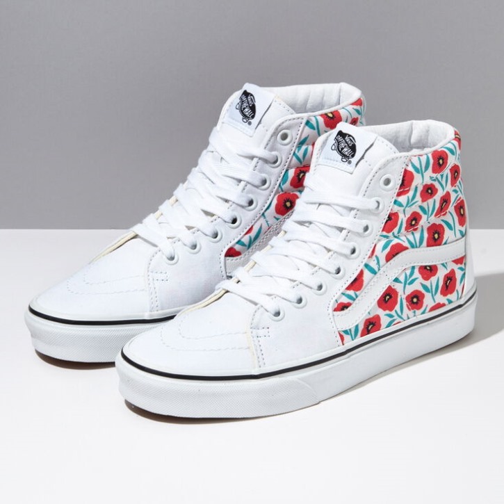 פרחי טונדרה Sk8-hi לבן אמיתי