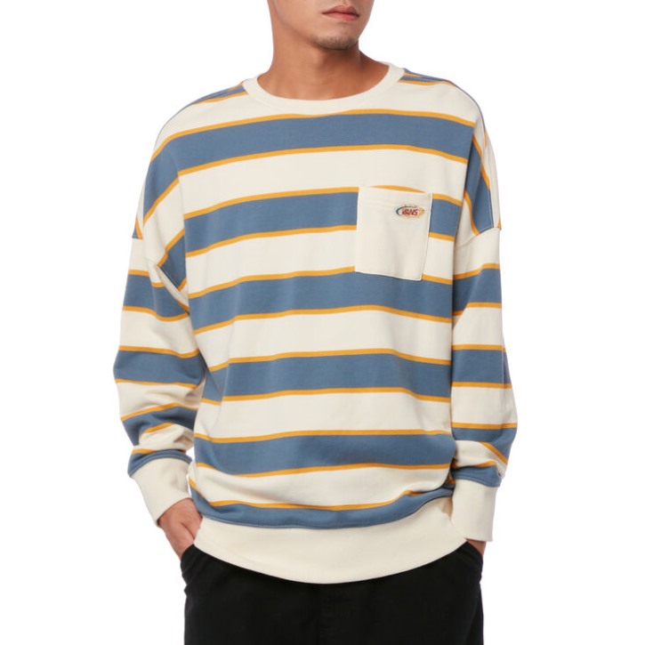 Vans Frohlich פס סוודר צוות מלט פס כחול