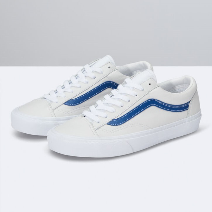 Vans עור פופ בסגנון 36 אמיתי כחול-לבן אמיתי