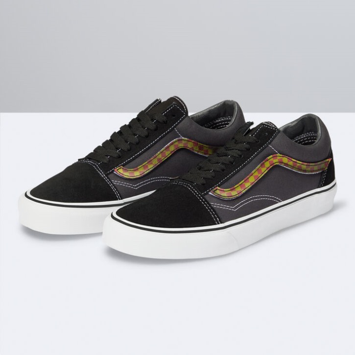 Vans פס צד עדשתי אולד סקול שחור-אספלט