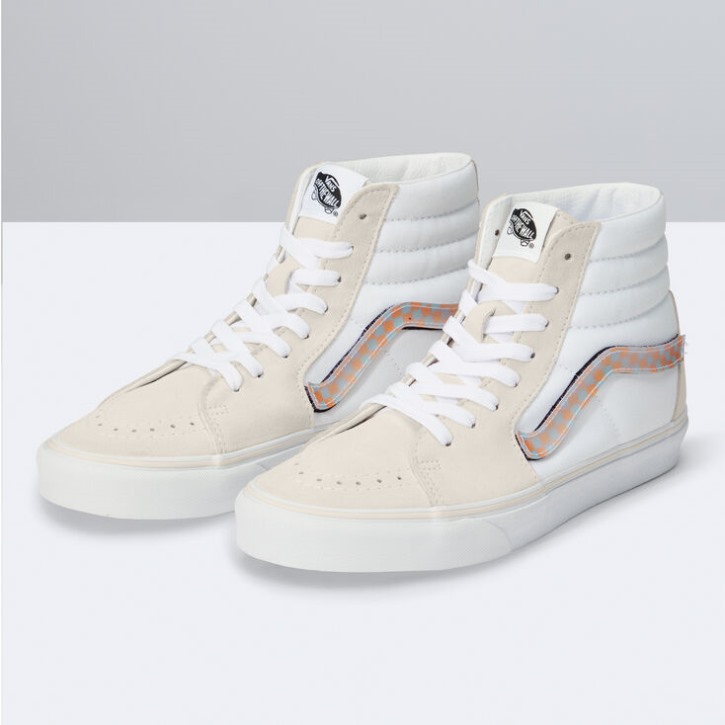 פס צד עדשתי של טנדרים Sk8-hi Blanc De Blanc-true White