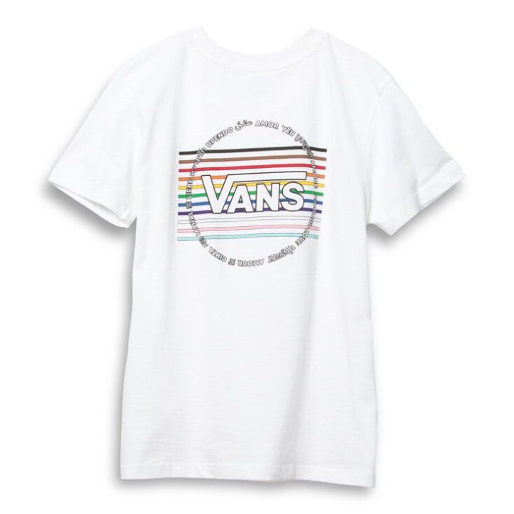 Vans Pride 22 צוות חולצה לבנה