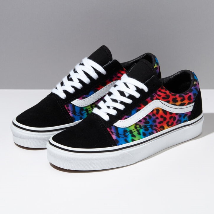 Vans Rainbow Spot Leopard Old School שחור-אמת לבן