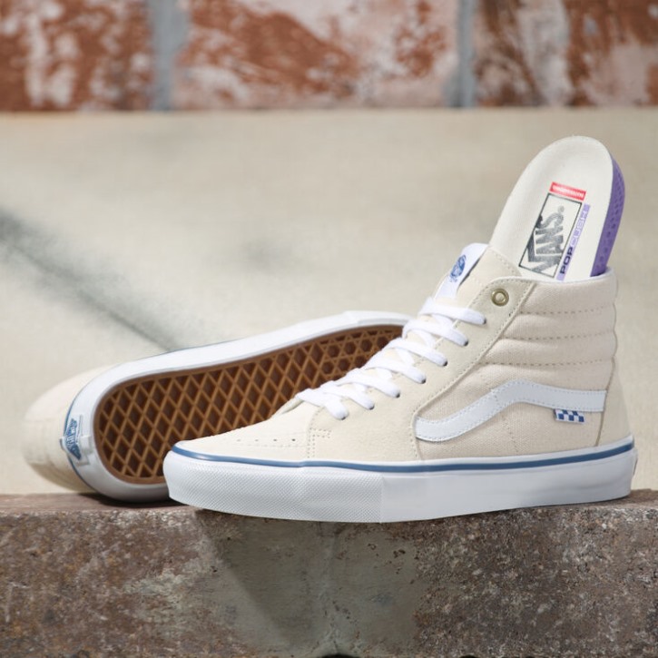 Vans Raw Canvas Skate Sk8-hi Raw Canvas קלאסי לבן