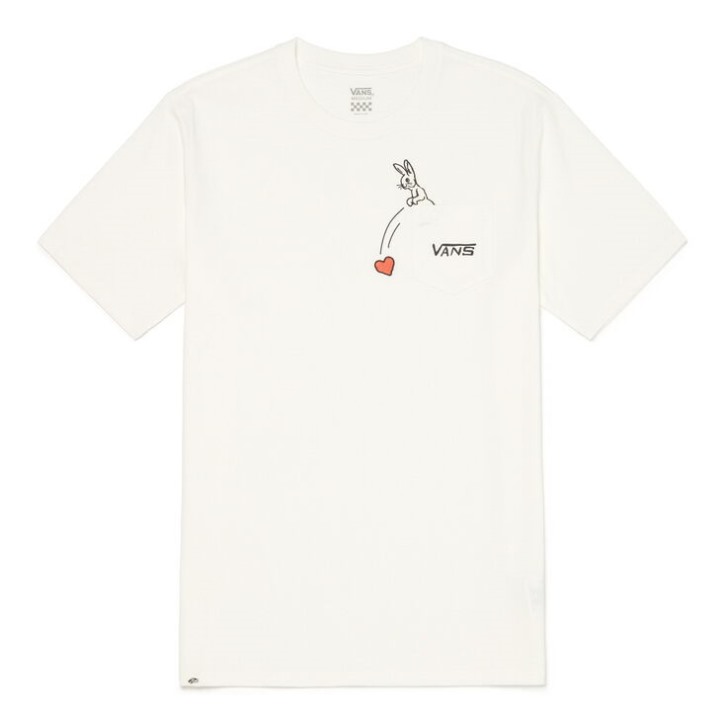 Vans רטרו גרוב כיס מוצק מרשמלו חולצת טריקו שרוול קצר