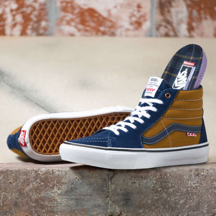 ואן ריינולדס סקייט Sk8-hi חום כהה-זהוב