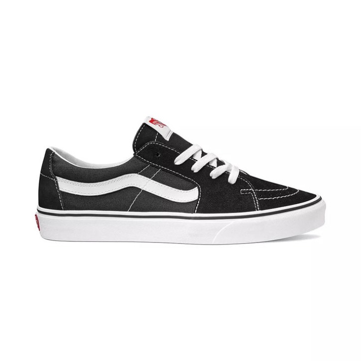 טנדרים Sk8-low שחור ולבן אמיתי