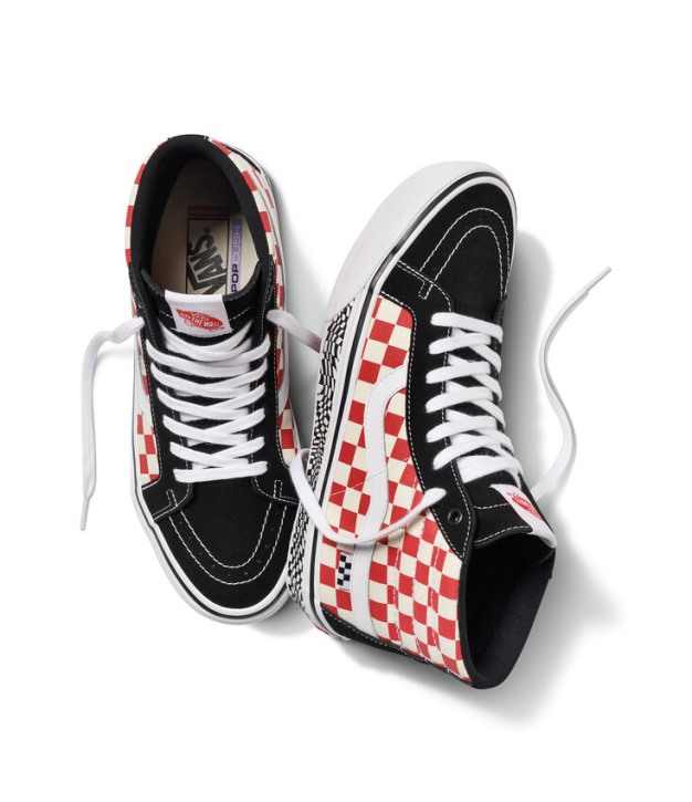 Vans Skate Grosso Sk8-hi הוצאה מחודשת Grosso 84 שחור-אדום צ'ק