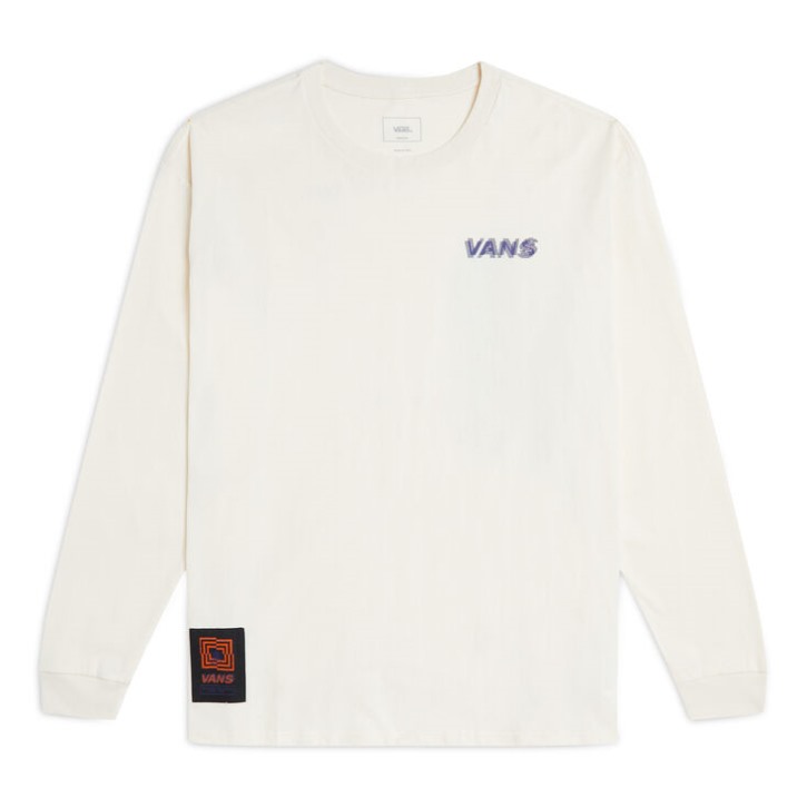 Vans הישרדות טי שירט ארוך שרוול לבן עתיק
