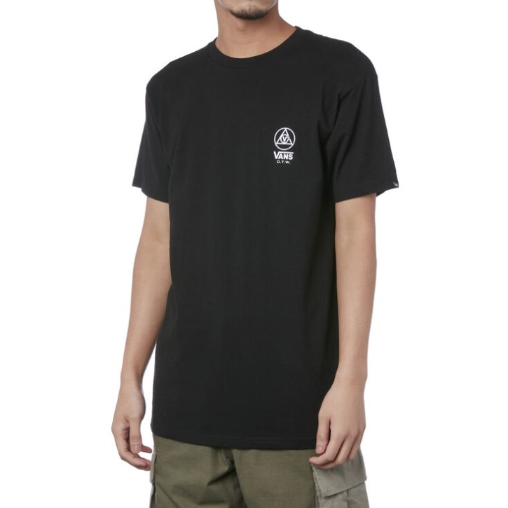 Vans חולצת טריקו שלוש נקודות שחורה
