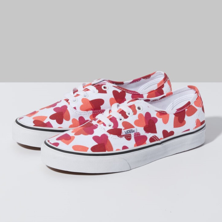 Vans Valentines לבבות אותנטי אמיתי לבן-פוקסיה סגול