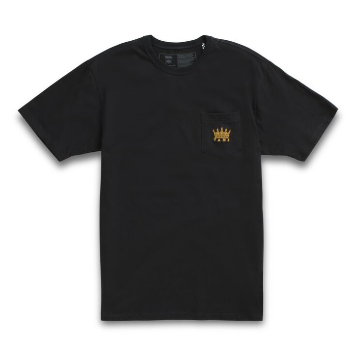 Vans X Dan Lacy Off The Wall כיס חולצת טריקו שחורה