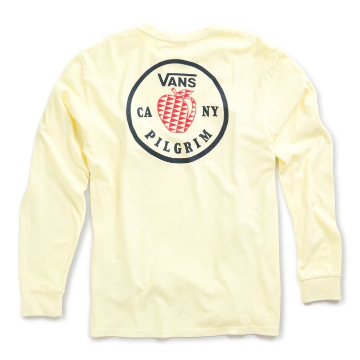 Vans X Pilgrim Surf Supply חולצת טריקו עם שרוולים ארוכים שמנת כפולה