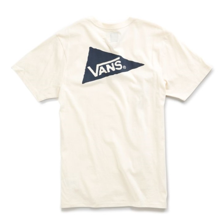 Vans X Pilgrim Surf Supply חולצת טריקו עם שרוול קצר לבן עתיק