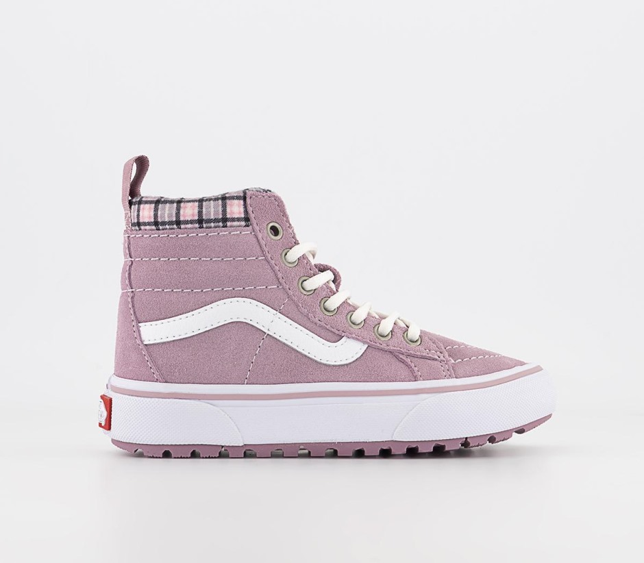 Vans Sk8 Hi נעלי ילדים משובצות לילך
