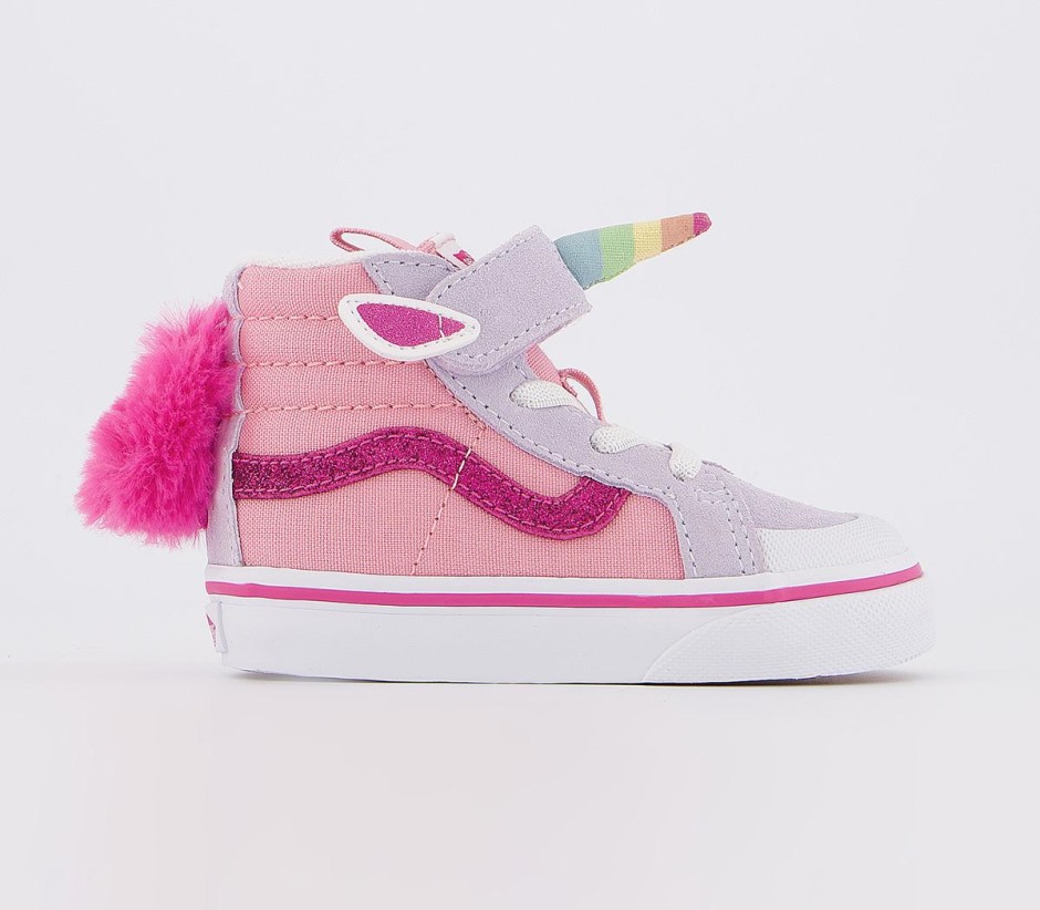 Vans Sk8 Hi מהדורה מחודשת מאמנים ורוד-כחול חד קרן