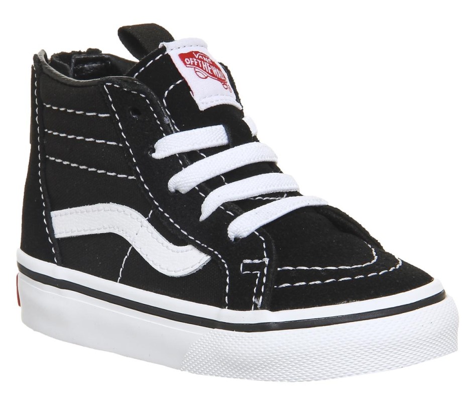 Vans Sk8 Hi Zip פעוט שחור לבן