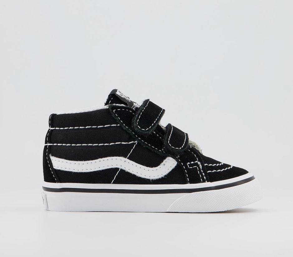 Vans Sk8 אמצע הוצאה מחודשת נעלי ספורט לילדים שחור ולבן