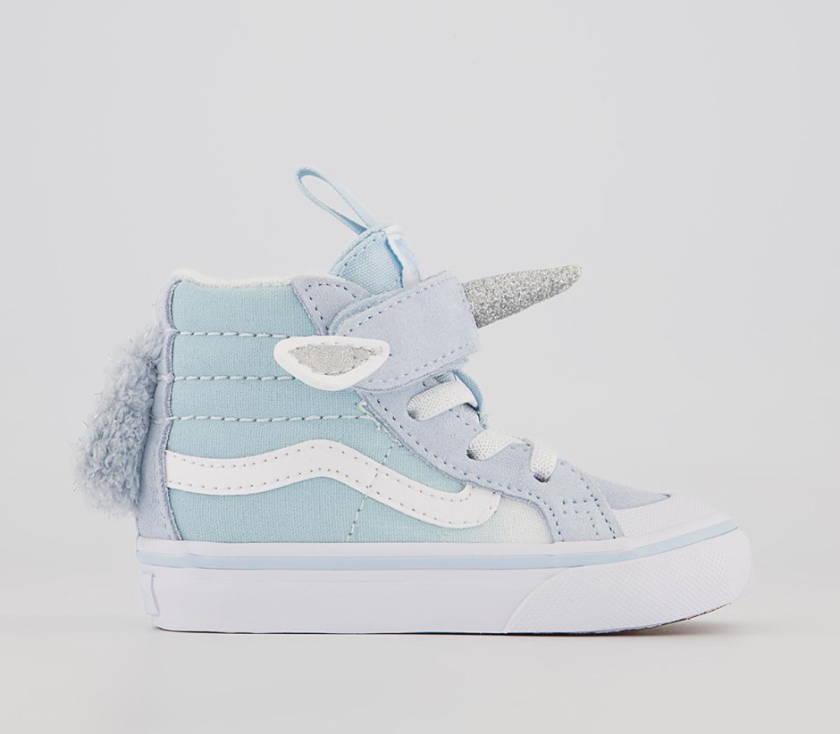 Vans Sk8 אמצע מהדורה מחודשת מאמנים לפעוטות חד קרן כחול עדין