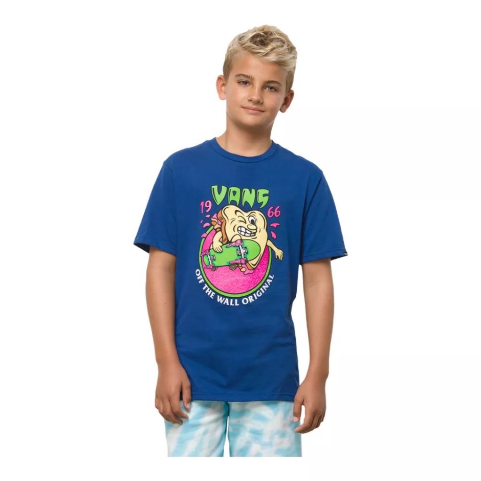 חולצת טריקו של ג'אם סשן של Vans לבנים, לימוז' גרפיות מכותנה עם צווארון