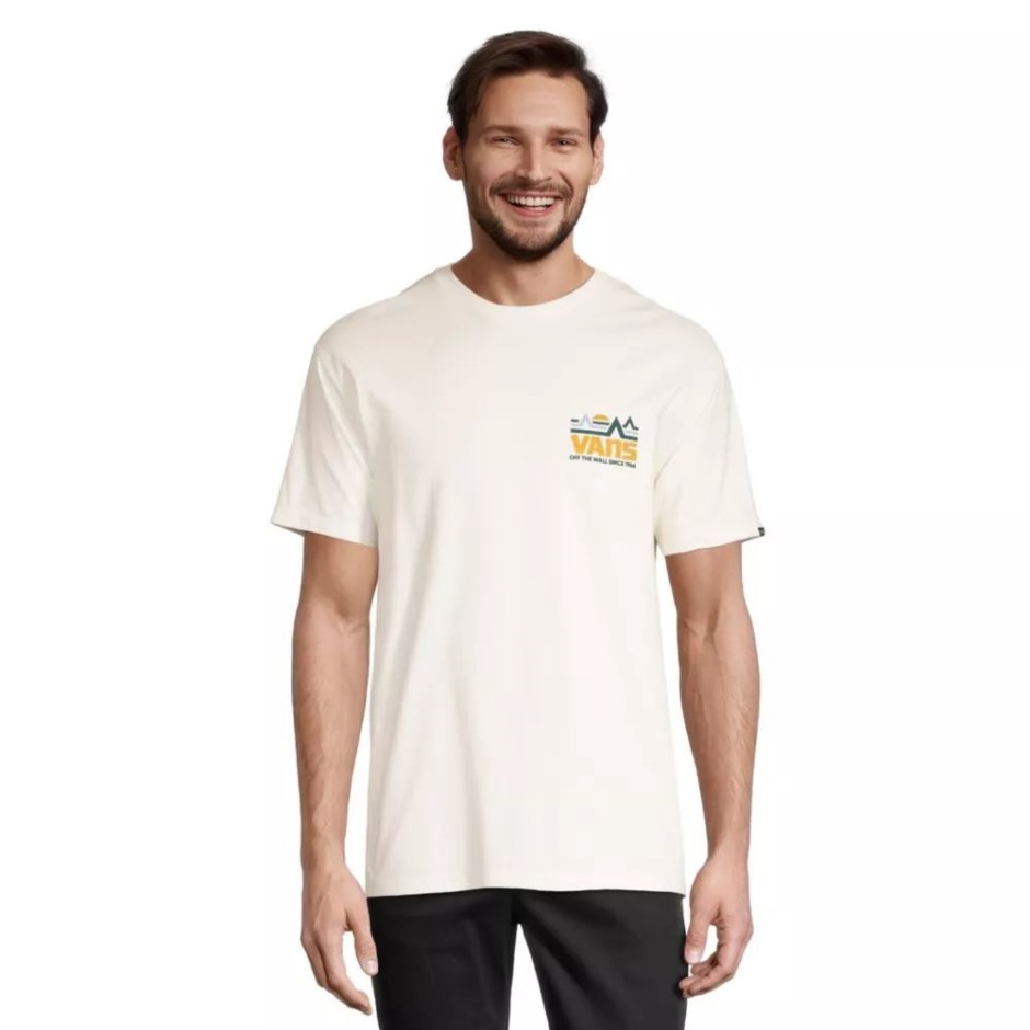 Tandari Men Hr. חולצת כותנה קצרה עם צווארון לבן עתיק