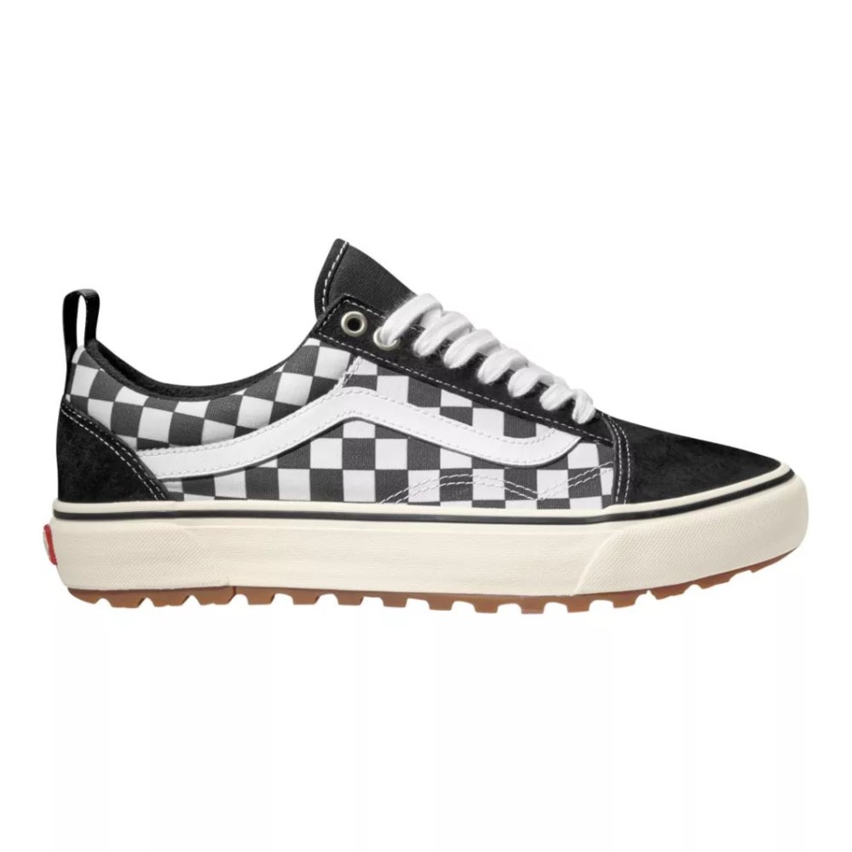 Vans Men Old School Mte-1 מגפיים גבוהים לטיולים מזדמנים דוחה מים שחור-לבן