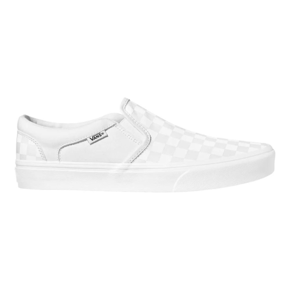 Vans גברים אשר נעלי סקייט סניקרס נעלי סניקרס נעלי סניקרס, חלק עליון נמוך מחליק לבן-לבן