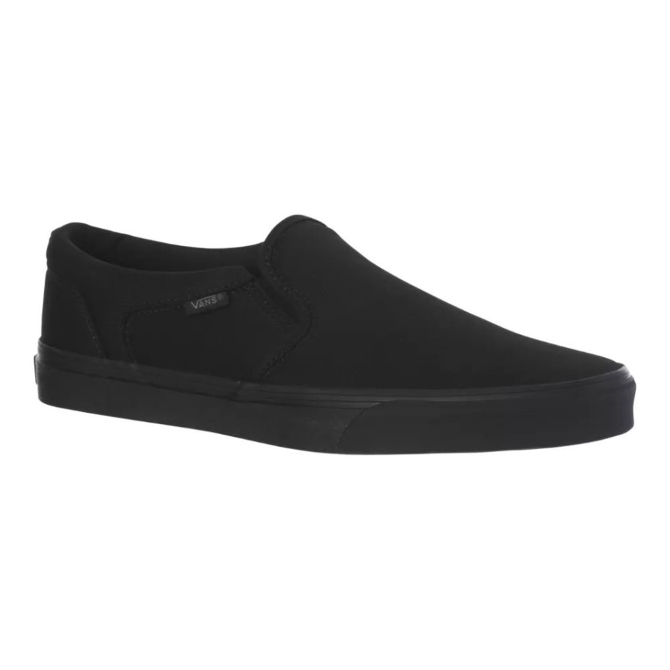 Vans גברים נעלי אשר סקייט נעלי ספורט קז'ואל החלקה קנבס שחור-שחור