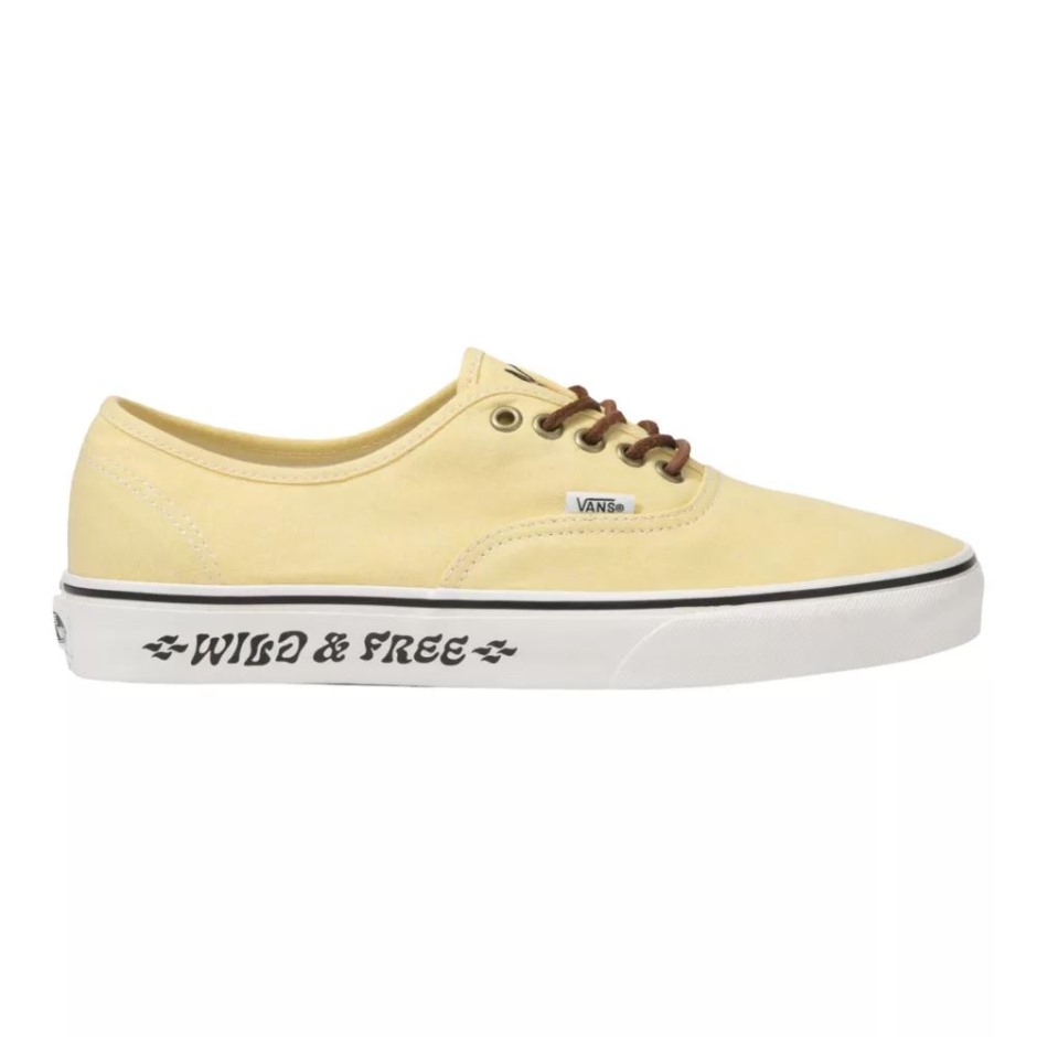 Vans נעלי סקייט אותנטיות לגברים נעלי סניקרס נמוך קז'ואל צהוב-לבן