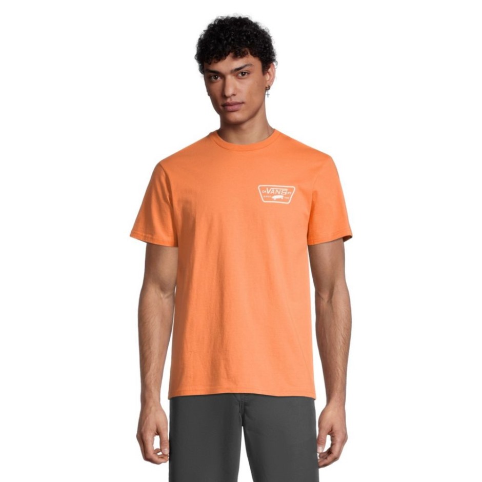 Vans לגברים חולצת טריקו עם שרוולים קצרים עם צווארון עגול כותנה גרפי מלון