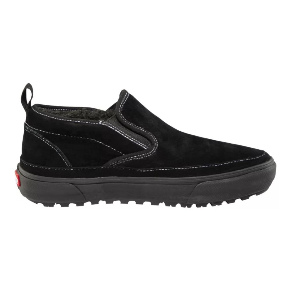 טנדרים גברים נעלי Slip Mte-1 Mid Top לטיולים חורף זמש עמיד למים שחור-שחור-זמש