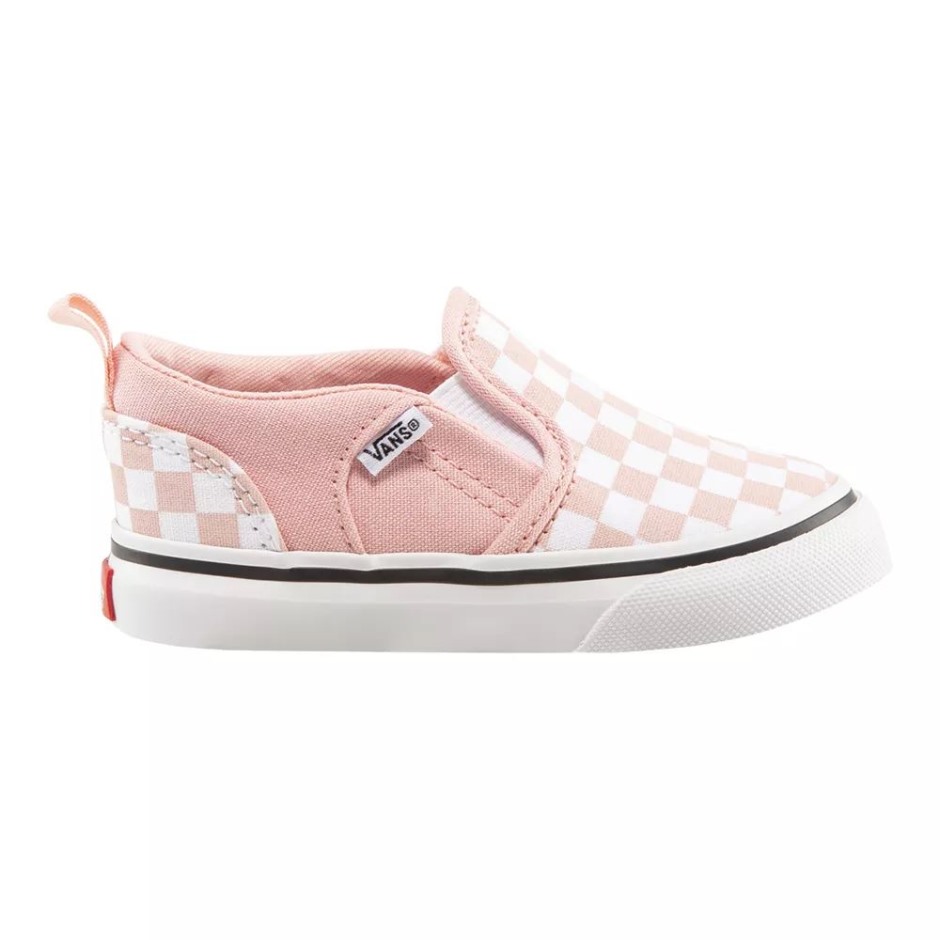 Vans פעוטות בנות אשר V סקייט נעלי פודרה ורוד-לבן