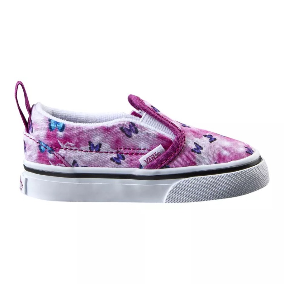 טנדרים לילדות ופעוטות Nellie Skate V Skate פוקסיה אדום-לבן אמיתי