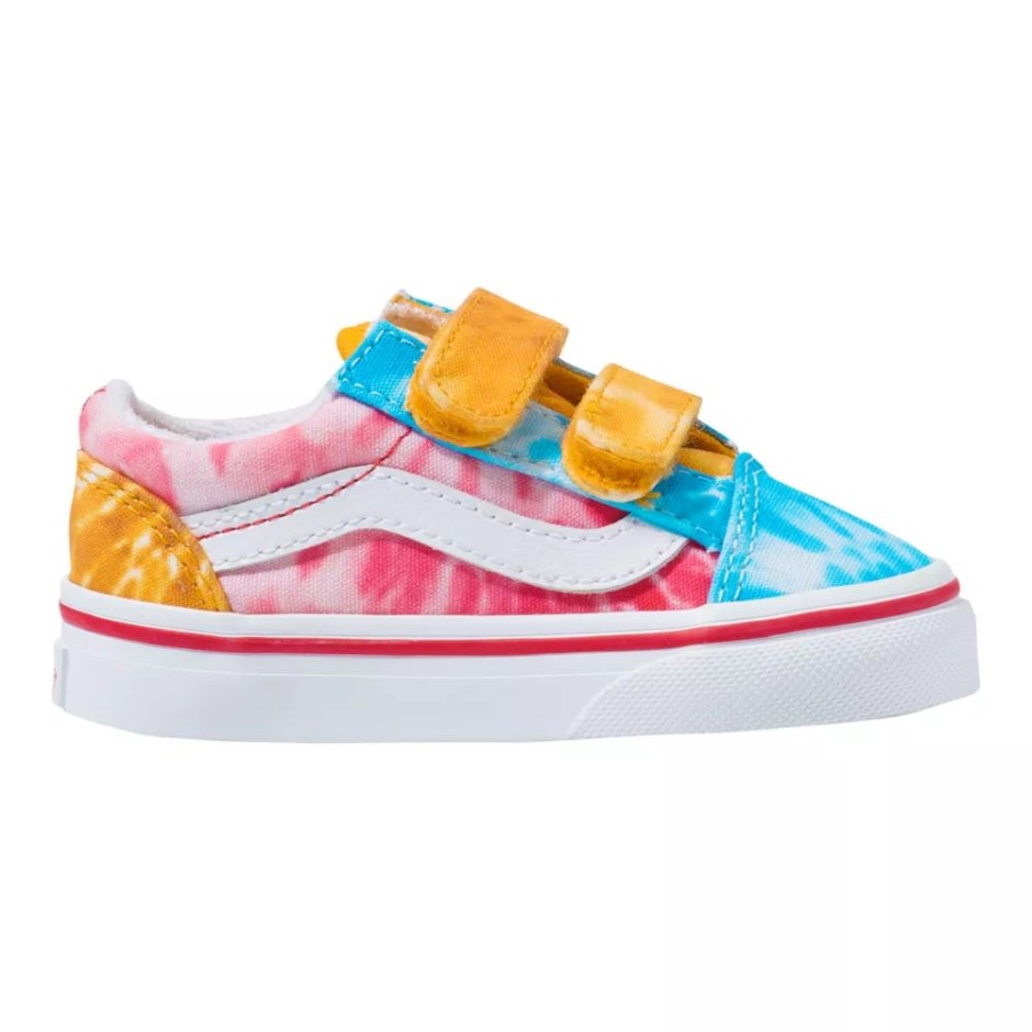 Vans Toddler Children's Old School V נעלי סקייט Tie Dye Multi-true White