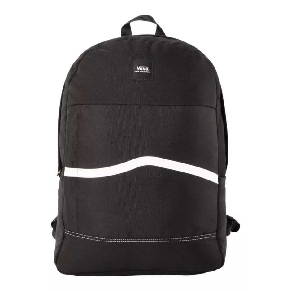 Vans Unisex Construct School Skool תיק גב 21 ליטר מחשב נייד שרוול שחור-לבן