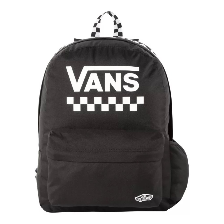 Vans Unisex Street Realm Skool תיק גב 22 ליטר לוח דמקה שחור-לבן