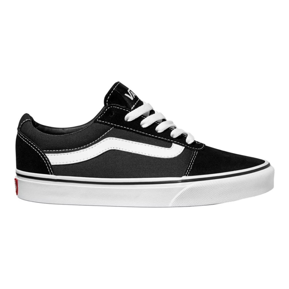 Vans Word נשים סקייט נעלי סניקרס סניקרס נמוך קז'ואל לבן-לבן