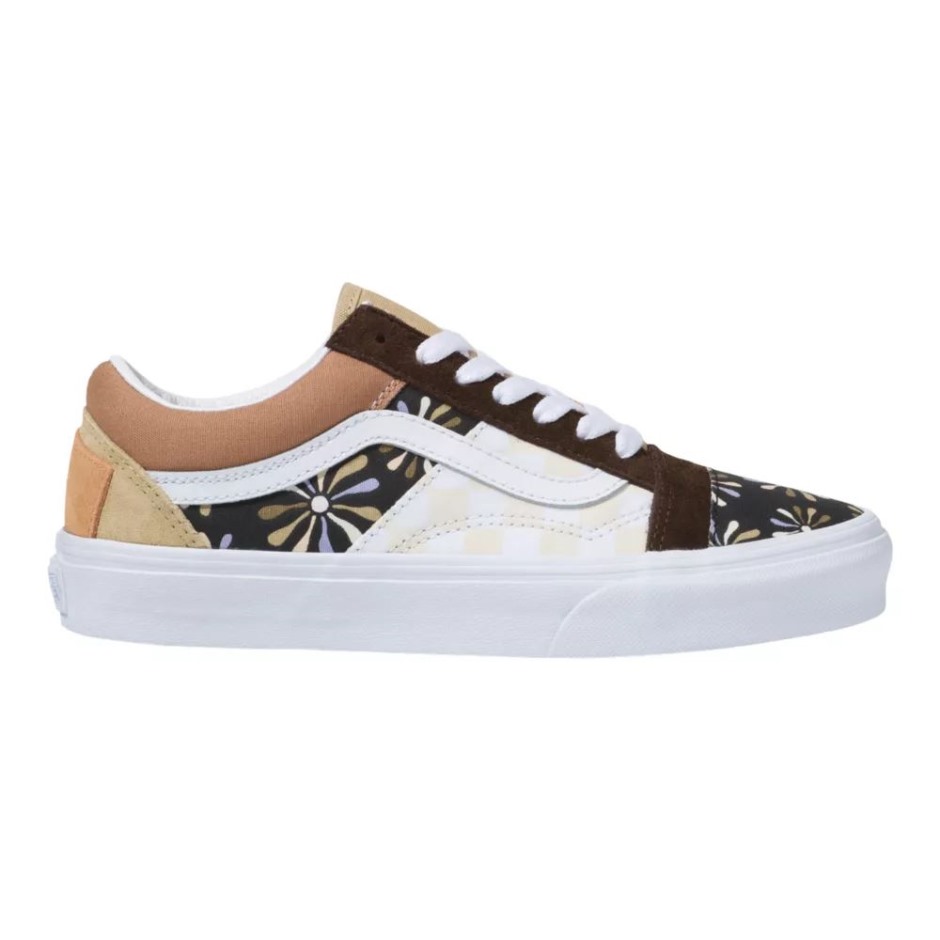 Vans נשים אלוהיות אולד סקול נעלי סקייט אלוהיות טלאים