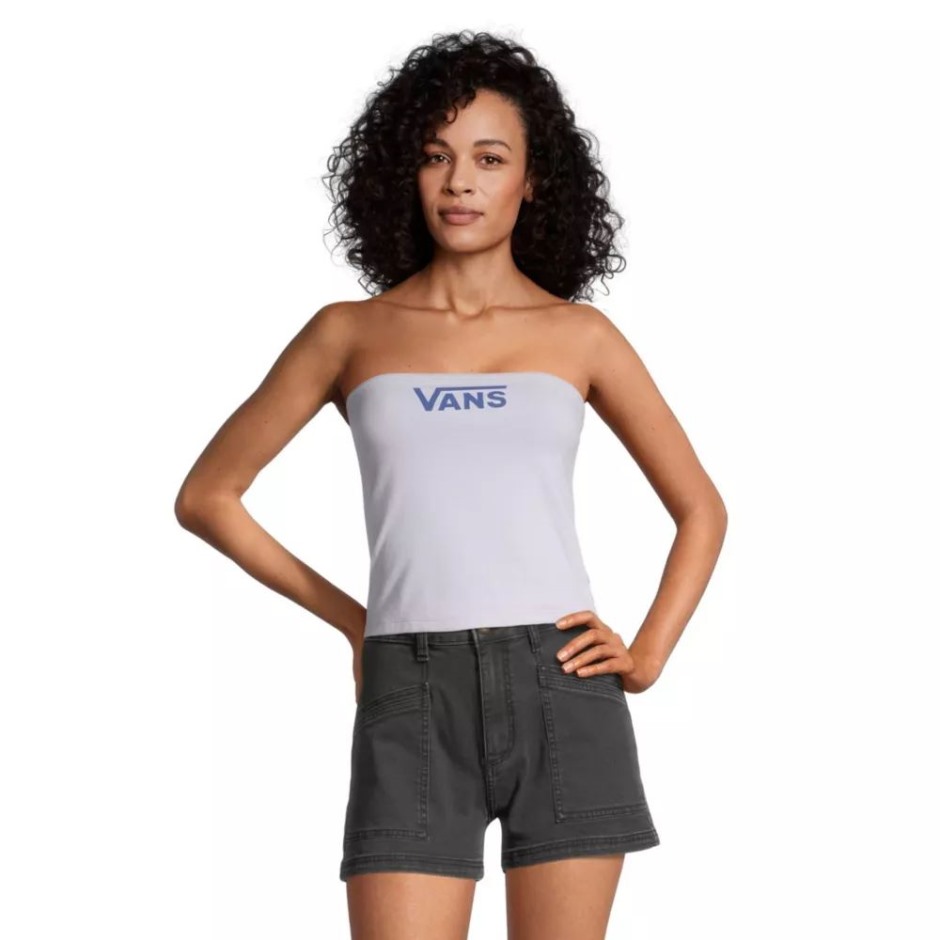 טנדר לנשים מעופף V Tie Dye Dye Tube Top לבנדר ערפל