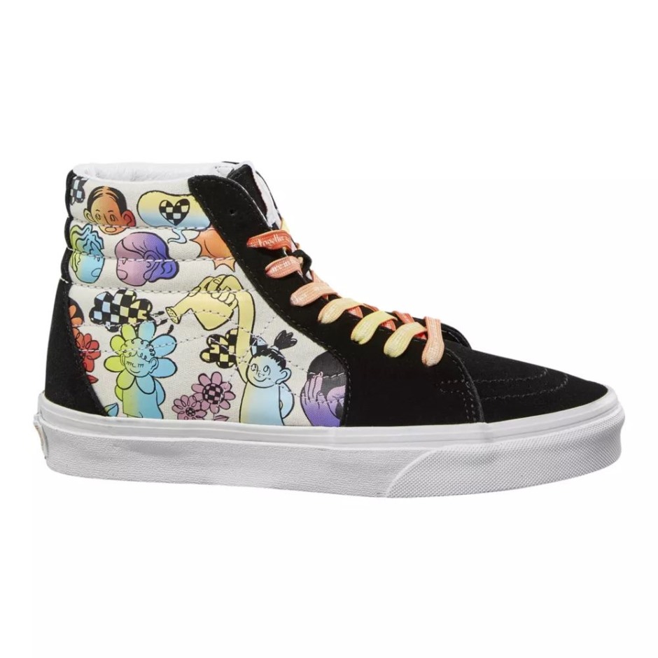 Vans לנשים Sk8-hi טיפוח טיפוח סקייט נעליים אמיתי לבן אמיתי לבן